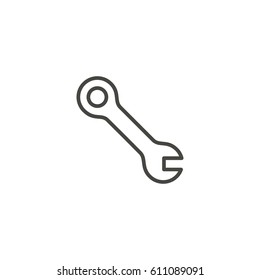 wrench outline icon vector