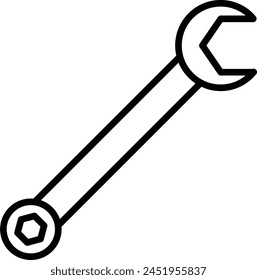 Wrench outline icon vector illustration