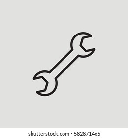 Wrench Outline Vector icon