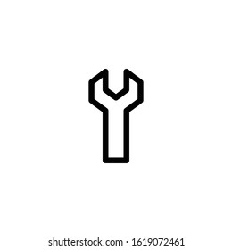 Wrench Outline Vector Icon Design Element