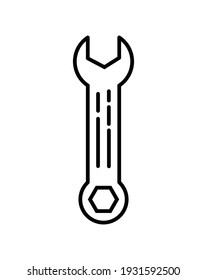 Wrench outline vector icon sign symbol