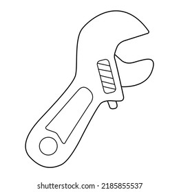 Wrench outline vector on white background