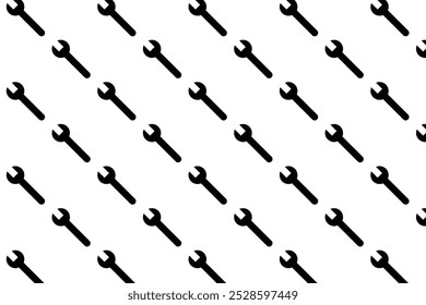 Wrench pattern on white background . Wrench background . Vector illustration