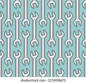 Wrench pattern seamless. Repair Tool background. Vector texture