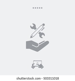 Wrench and pen - Design project icon