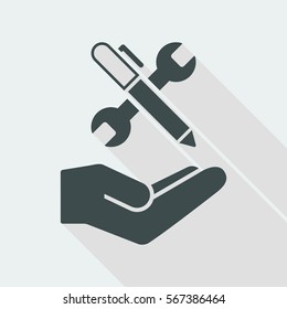 Wrench and pen - Design project icon