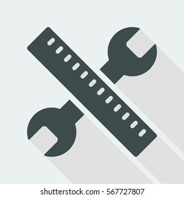Wrench and pen - Design project - Vector web flat icon