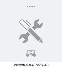 Wrench and pen - Design studio icon