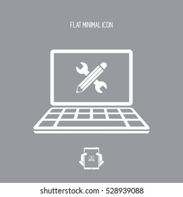 Wrench and pencil - Project vector icon
