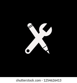 wrench and pencil vector icon. flat wrench and pencil design. wrench and pencil illustration for graphic 