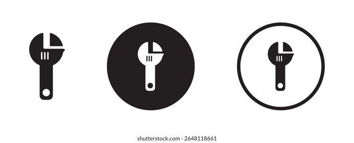 Wrench and Pie Chart Symbol Icons
