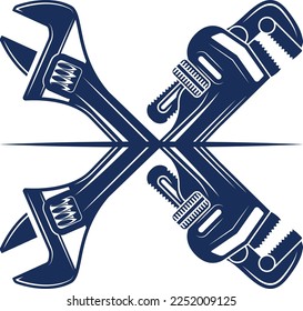 Wrench and pipe wrench icon image