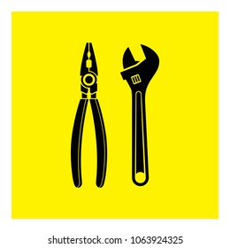 wrench and pliers icon vector