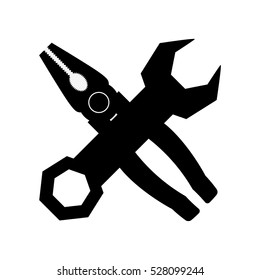 wrench and pliers tool icon image vector illustration design 