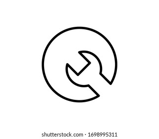 Wrench premium line icon. Simple high quality pictogram. Modern outline style icons. Stroke vector illustration on a white background. 