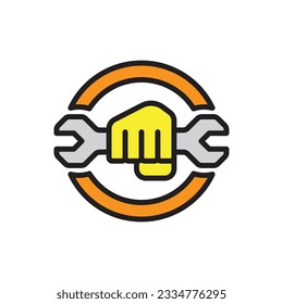 Wrench Punch Icon Vector Illustration