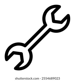 Wrench repair icon with simple and line style