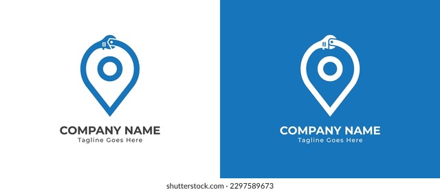 Wrench Repair Point Pin Finder Location Logo Concept symbol icon sign Design Element. Plumbing, Construction Building, House, Home Repair, Mechanic Services Logotype. Vector illustration template