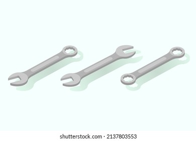 llave para la ilustración vectorial del conjunto de reparación