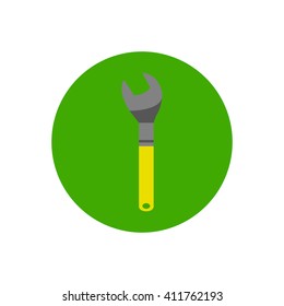 Wrench round vector icon.
