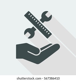 Wrench and ruler - Design project icon