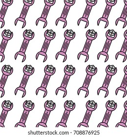 wrench and screw repair service garage seamless pattern design