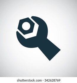 wrench screw-bolt icon, on white background
