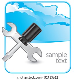 wrench and screwdriver cloud banner