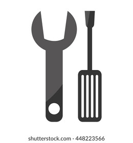 Wrench and screwdriver constrution tools icon, vector illustration graphic.