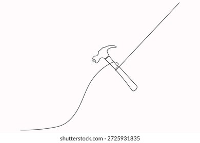 Llave y destornillador contorno continuo dibujo diseño limpio