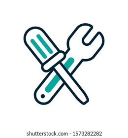 wrench and screwdriver design, Construction work repair reconstruction industry build and project theme Vector illustration