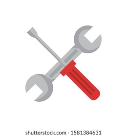 wrench and screwdriver design, Construction work repair reconstruction industry build and project theme Vector illustration