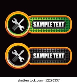 wrench and screwdriver green and black tabs