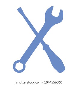 Wrench and screwdriver icon. 