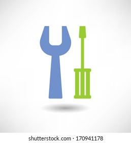 Wrench and screwdriver icon