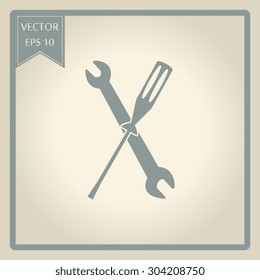 wrench and screwdriver icon 