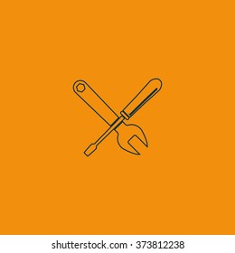 Wrench and screwdriver icon.