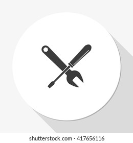 Wrench and screwdriver icon. 