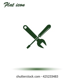 Wrench and screwdriver icon. 
