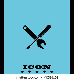 Wrench and screwdriver icon.