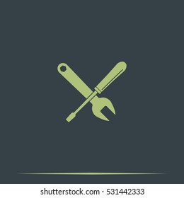 Wrench and screwdriver icon.