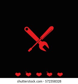 Wrench and screwdriver icon.