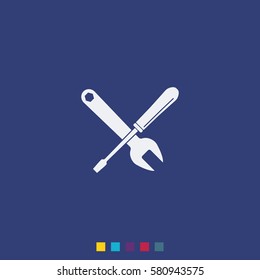 Wrench and screwdriver icon.