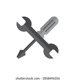 wrench and screwdriver icon of color style design vector template