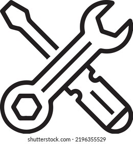 Wrench and screwdriver icon - equipment for constrcution and repair and 
