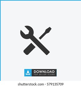 wrench and screwdriver icon illustration isolated vector sign symbol