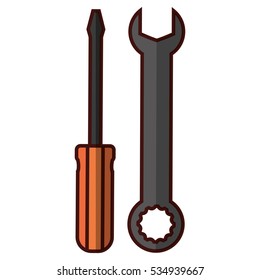 wrench and screwdriver icon image vector illustration design 