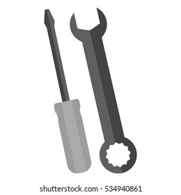 wrench and screwdriver icon image vector illustration design 