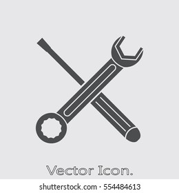 Wrench and screwdriver Icon isolated sign symbol and flat style for app, web and digital design. Vector illustration.