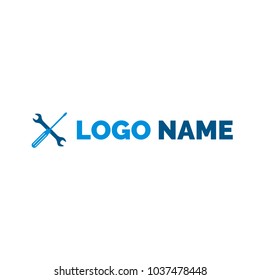 Wrench and screwdriver icon, logo